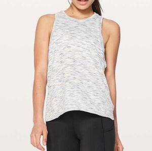 lululemon athletica Heathered White Tank Top